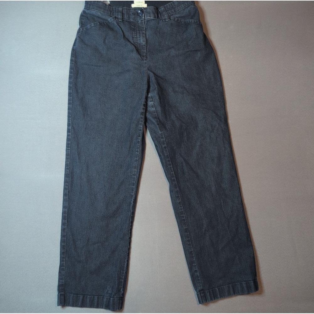 LL Bean Women's Classic Fit Dark Wash Denim Stretch Size 10 Reg 30 Waist